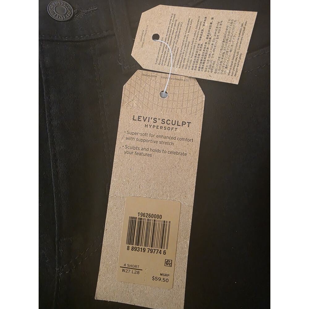 Levi's Women's 311 Shaping Skinny Jeans Size 4 Short W27 X L28 Black MSRP $59.50 - Picture 3 of 8